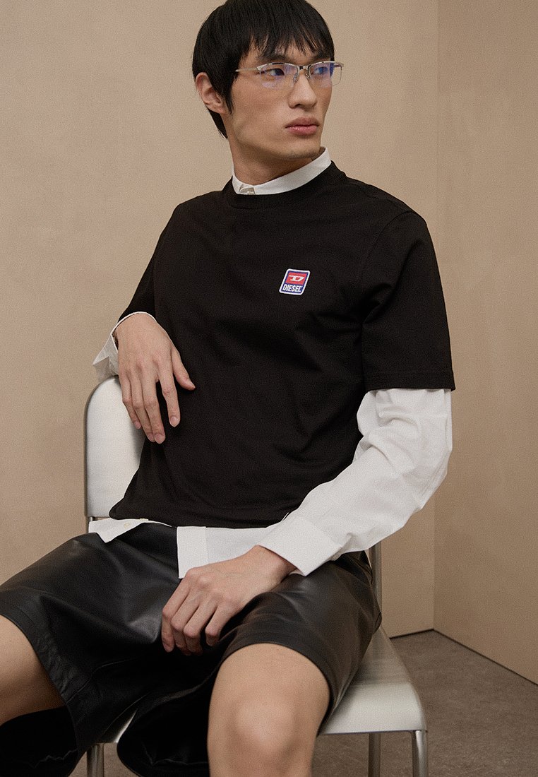 Diesel T-shirt basic zwart Diesel T-shirt basic zwart