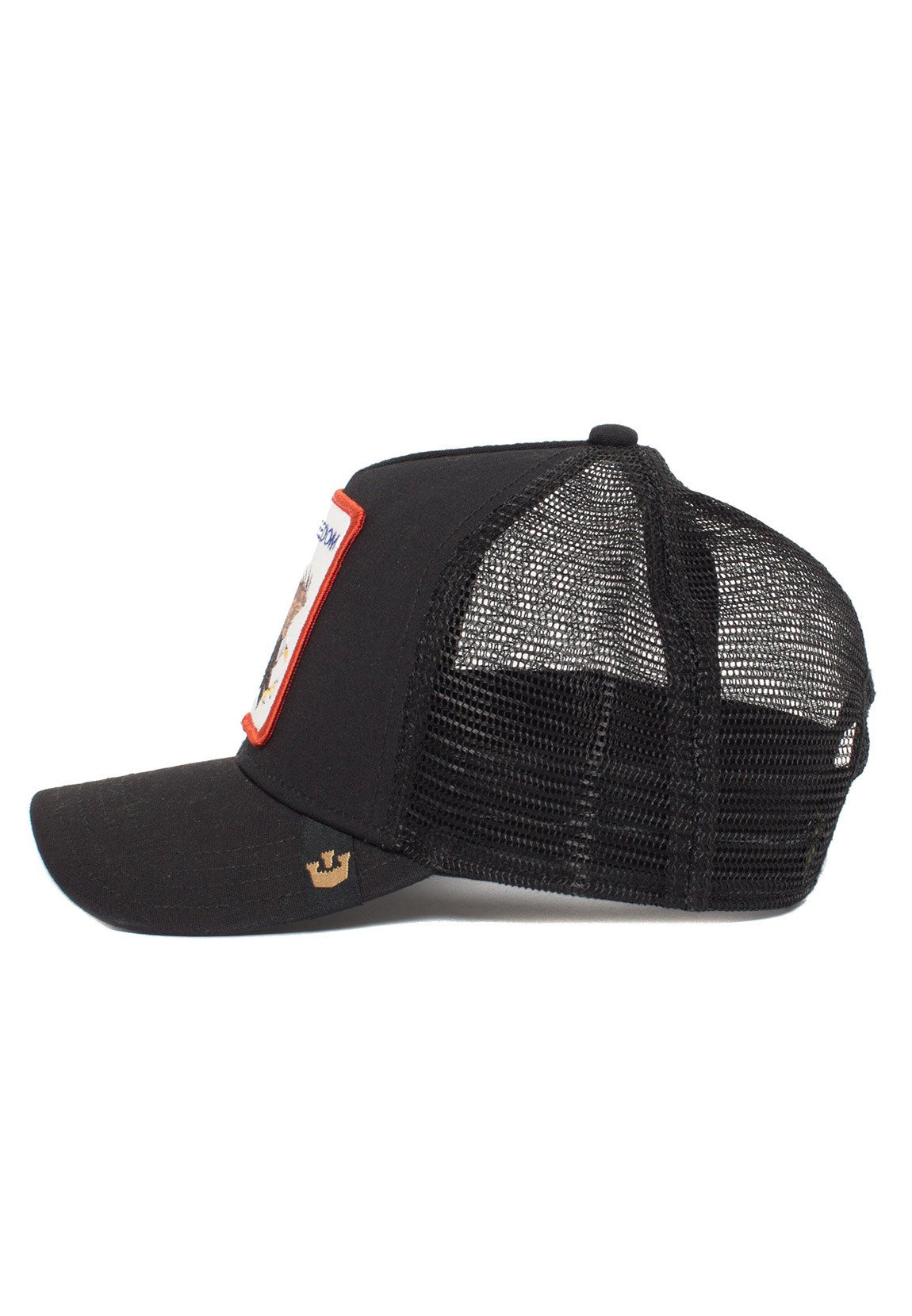 Kubila Cappello Baseball Unisex Ricamo Aquila Calva – Cotone, Regolabile, Per Uomo E Donna (Nero/Oro/Bianco)