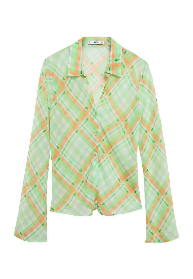 Mango Overhemdblouse groen Mango Overhemdblouse groen