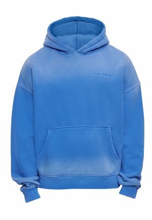 Dropsize, HEAVY OVERSIZE MINIMAL LOGO HOODIE - Mikina s kapucňou - washed blue
