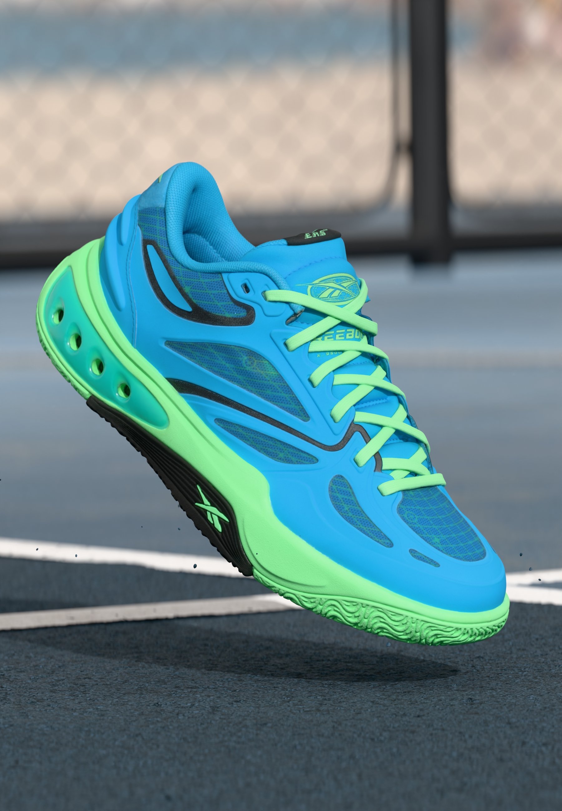 Reebok Neon Green and Blue Athletic Shoes Men main image 2