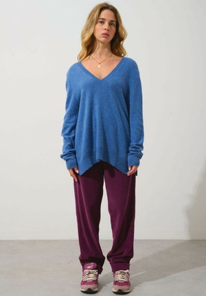 COL V DEVANT ET DOS - Stickad tröja - denim blue