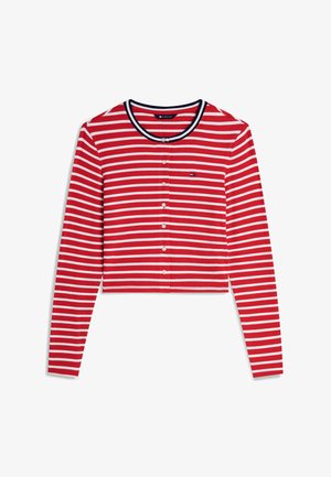 Tommy Jeans, SLIM CARDIGAN - Cardigan - amaryllis red/beige