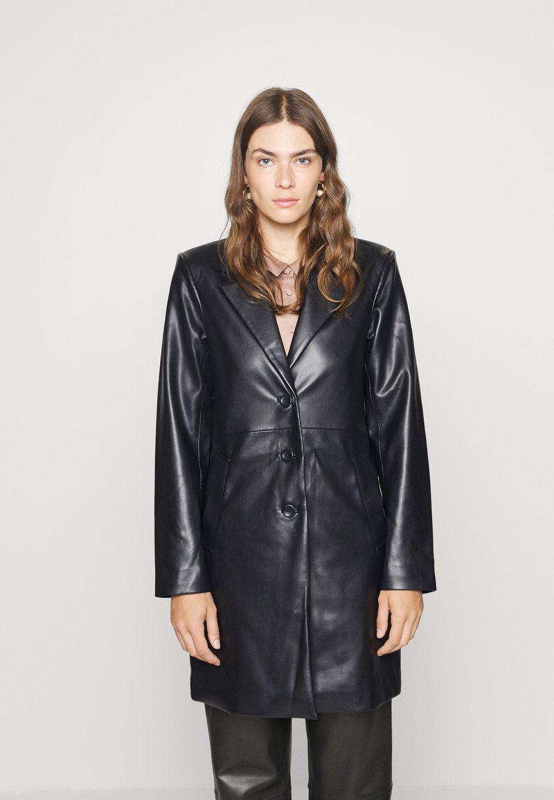 Abercrombie & Fitch LONGLINE Classic coat black beauty/black
