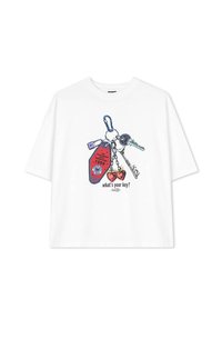 CROPPED WHAT'S YOUR KEY UNISEX - T-Shirt print - white
