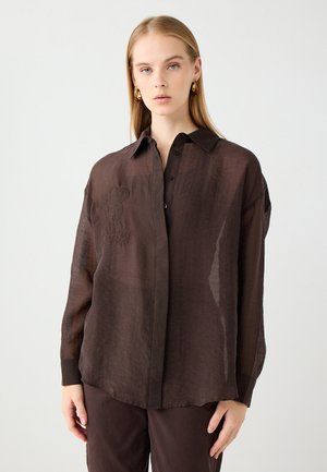 RELAXED-CUT FLORAL-PATTERNED  - Chemisier - bitter brown