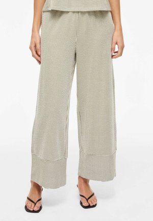 VILA WIDE LEG VISTRIPLO HIGH WAIST - Stoffhose - slate black