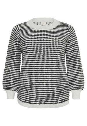 Kaffe Curve ELIONA - Pullover - light grey m black structure