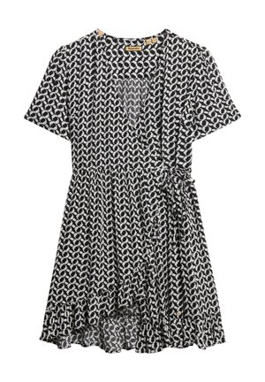 Superdry & Co, SHORT SLEEVE PRINTED MINI WRAP - Hverdagskjole - ronnie geo mono