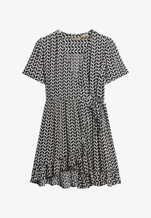 Superdry & Co, SHORT SLEEVE PRINTED MINI WRAP - Jurk - ronnie geo mono