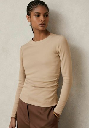 Reiss TESSA RUCHED - Pitkähihainen paita - camel