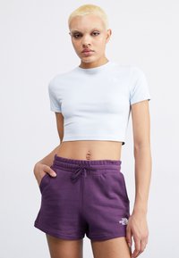 The North Face W ESSENTIAL CROPPED SLIM SHORT SLEEVE TE - Trükipildiga T-särk - barely blue
