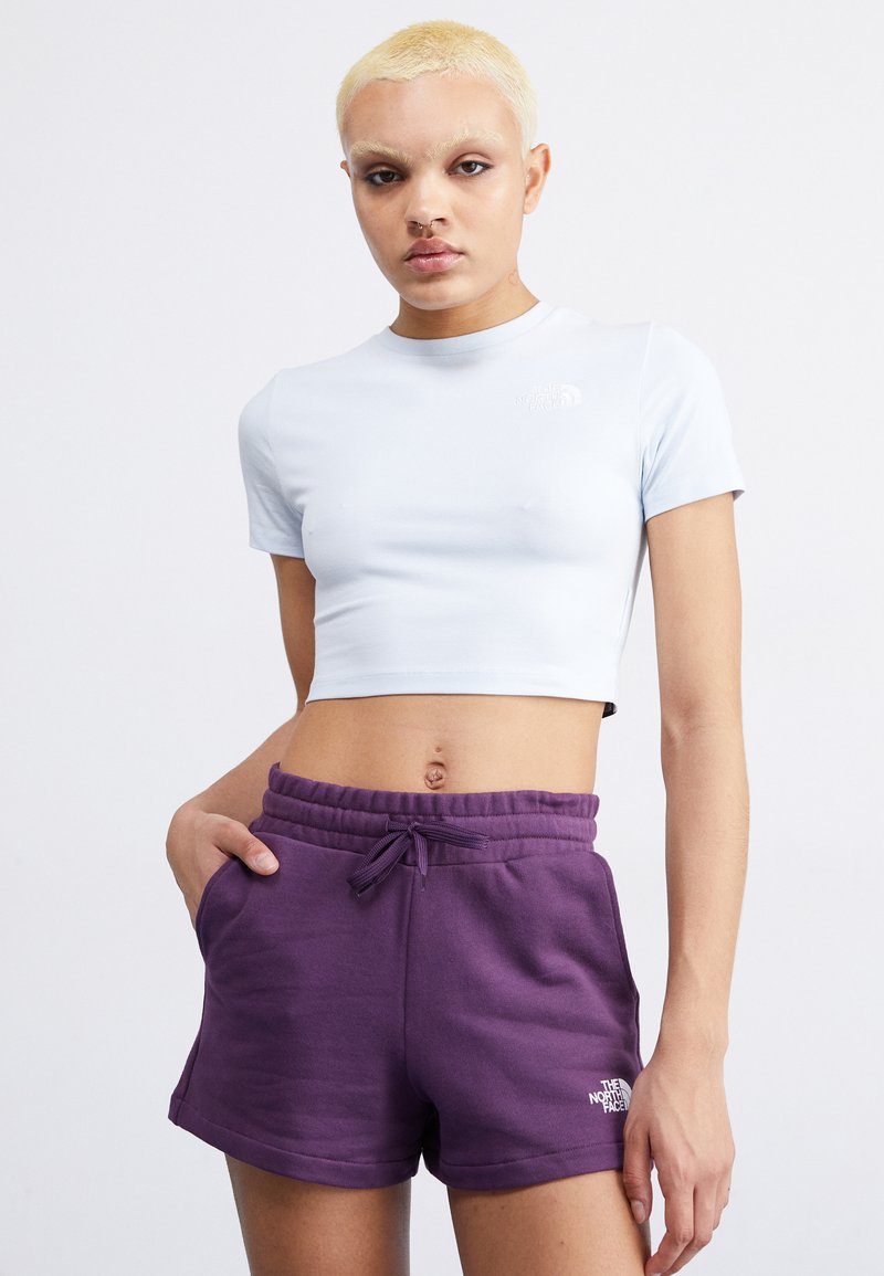 The North Face W ESSENTIAL CROPPED SLIM SHORT SLEEVE TE - Trükipildiga T-särk - barely blue