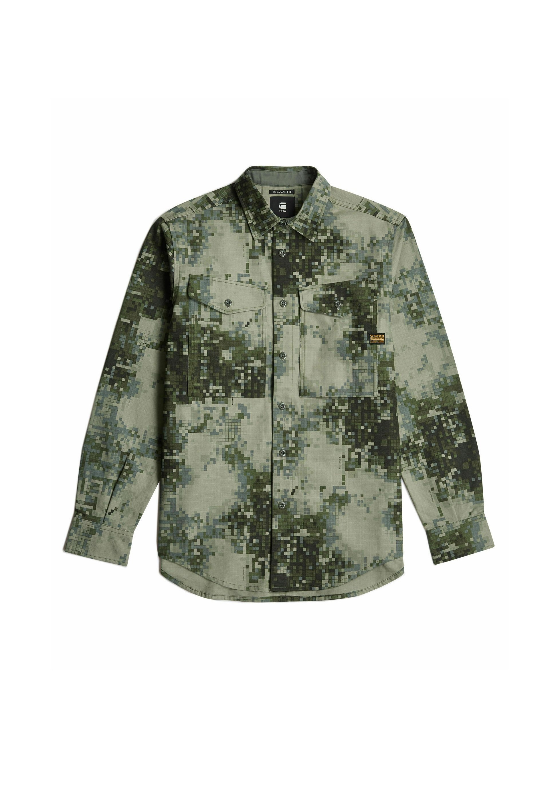 G-STAR CARGO POCKET REGULAR - Shirt - elephant skin mini digi camo