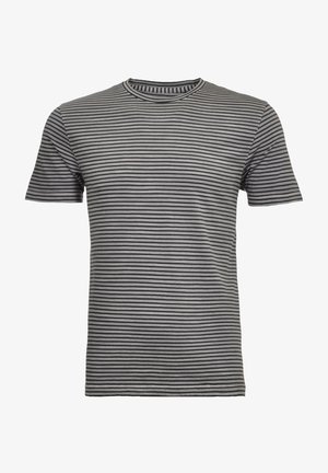 MIT STREIFEN - Print T-shirt - grau/beige