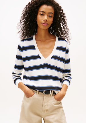 Tommy Jeans, TOMMY JEANS PULLOVER - Trui - weiß schwarz