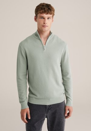 Striktrøje - greyish green