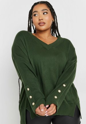 BUTTON SLEEVE - Jumper - green