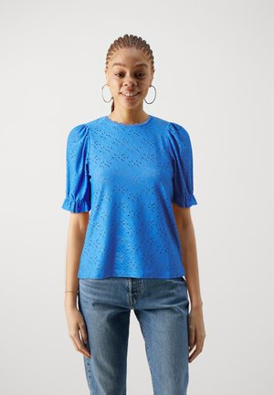 ONLY ONLNEW SMILLA PUFF - Μπλουζάκι με στάμπα - strong blue