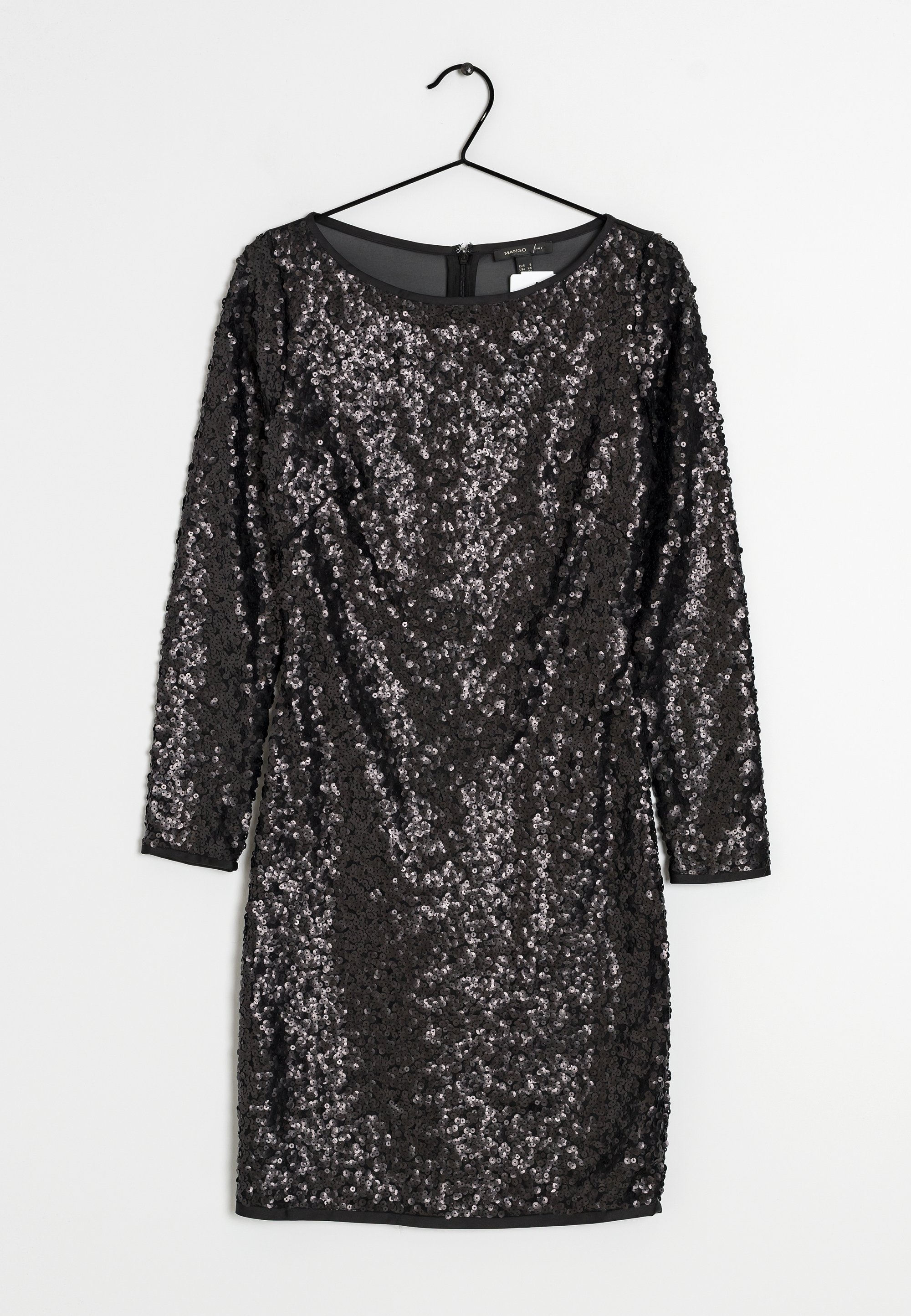 mango sequin dress black MANGO Black sequin mini dress Size 2 XS (0-2)