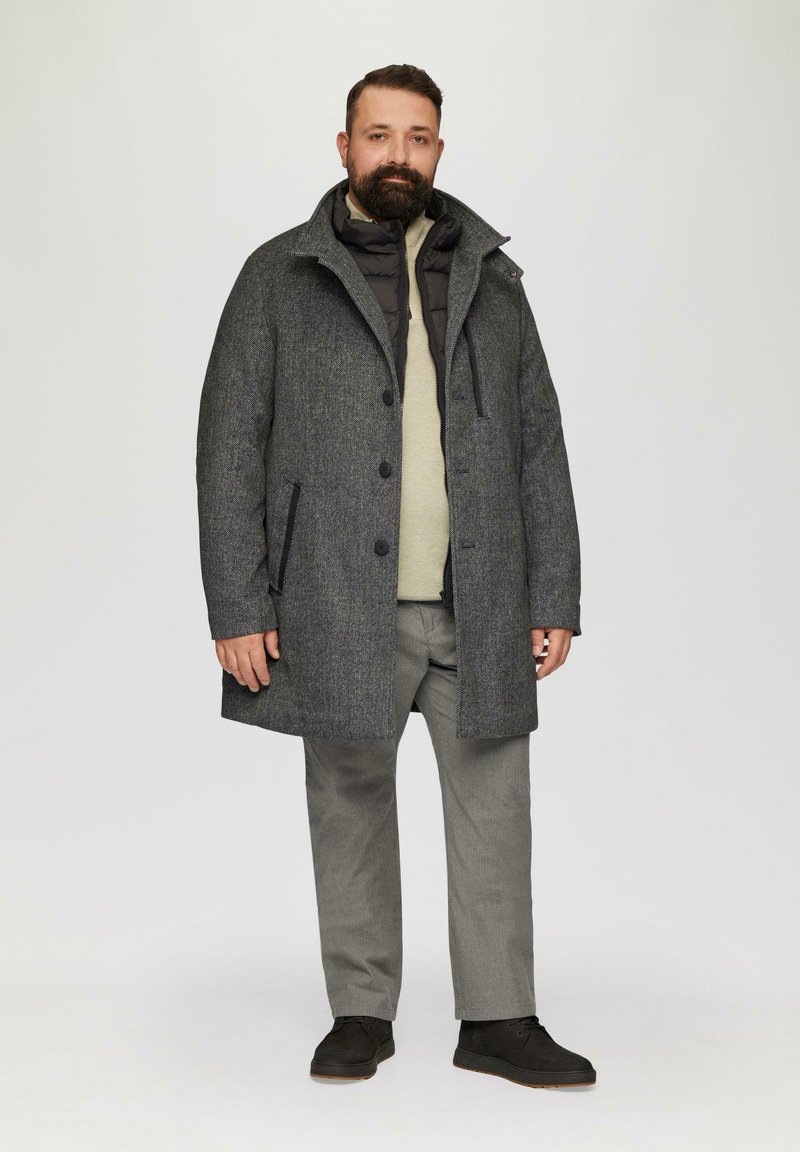 Herren Wintermantel Grauer Taillierter Mantel Wintermantel