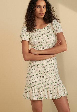 Rochie de zi - ecru ditsy print