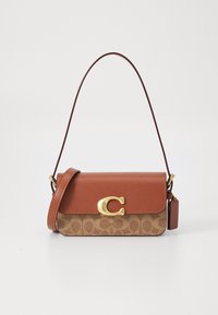 COATED SIGNATURE ZOE SHOULDER BAG - Handtasche - tan/caramel