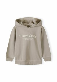 Hooded sweatshirt in light beige, made of soft jersey material. Features graphic text "Future Skate" on the front, with ribbed cuffs and hem.