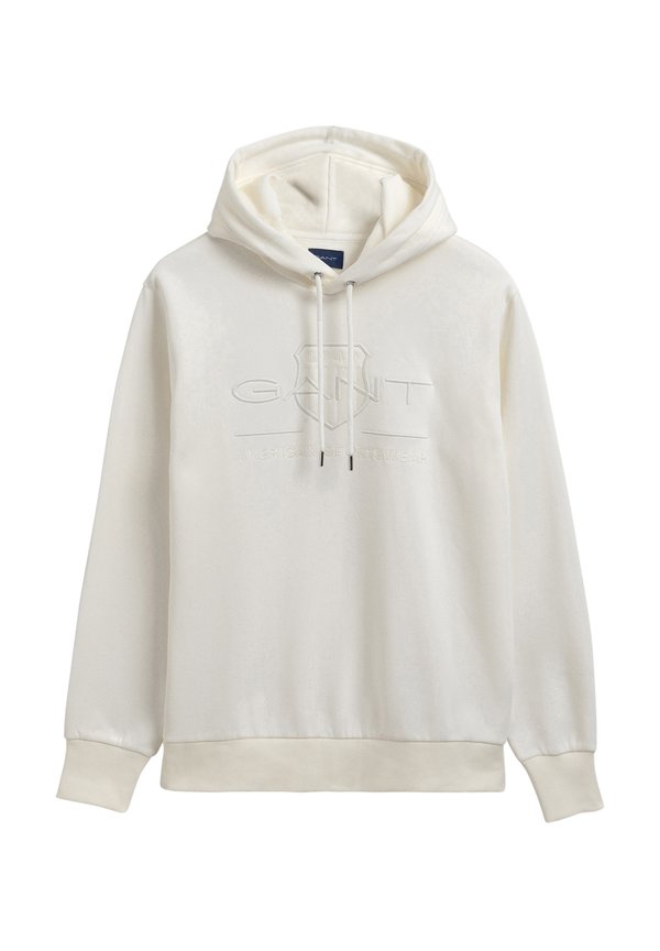 TONAL SHIELD HOODIE - Kapuzenpullover - eggshell