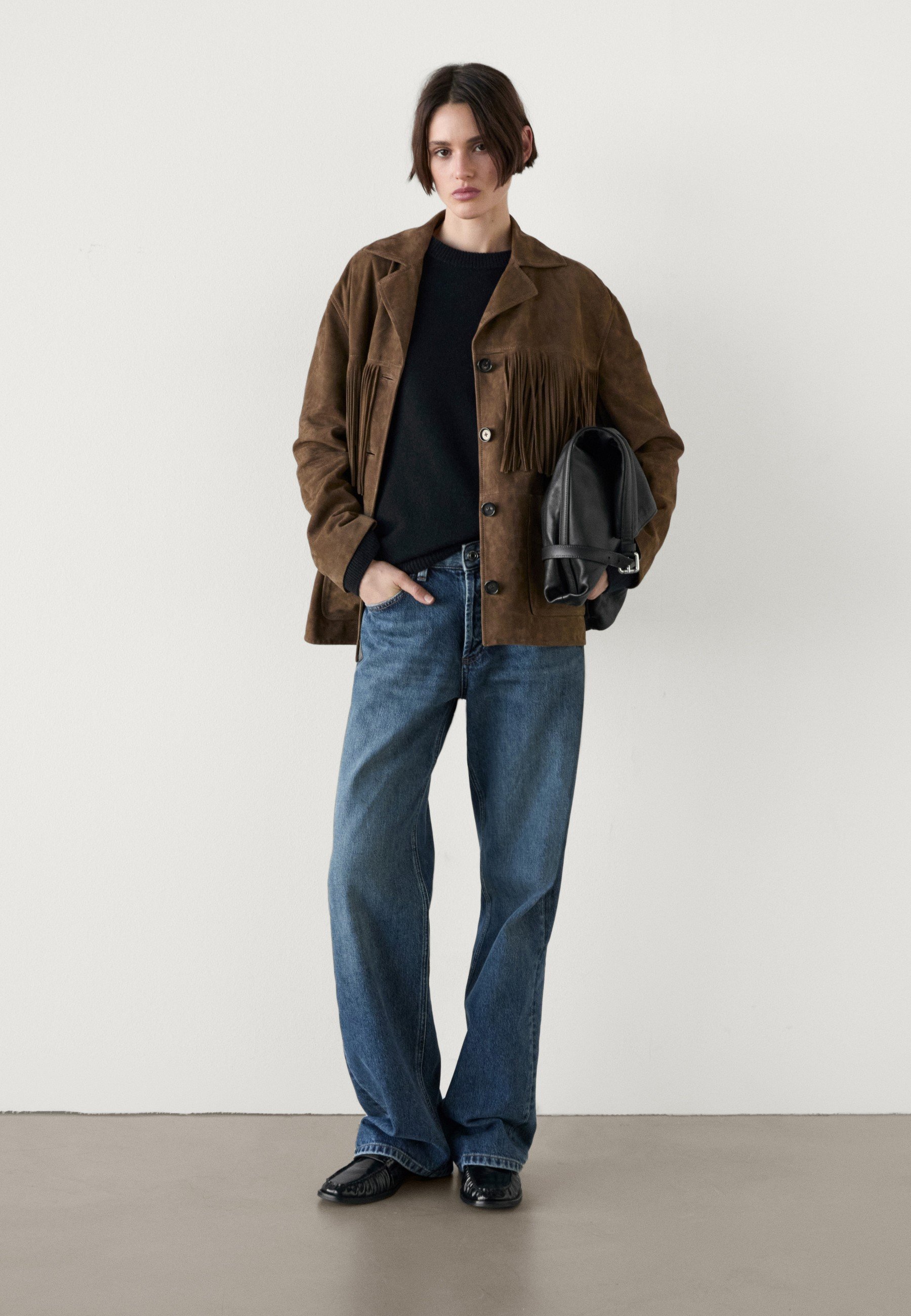 Massimo Dutti【NEW】Mid-rise flared jacquard trousers Mid-rise flared jacquard trousers · Dark Green · Dressy