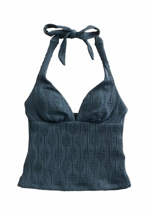 Next HALTERNECK TUMMY CONTROL TANKINI - Haut de bikini - navy textured