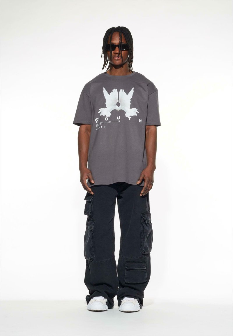 Lost Youth DOVE - Triko s potiskem - darkgrey