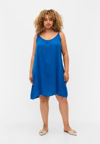 Zizzi SOLID COLOUR STRAP - Dnevna obleka - victoria blue