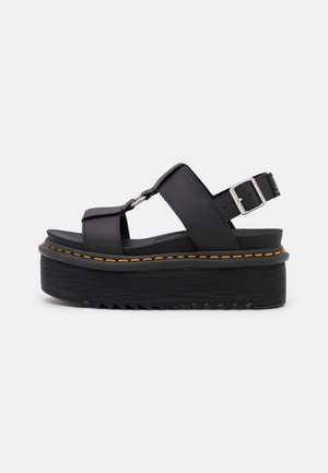 Sandalen met plateauzool - black