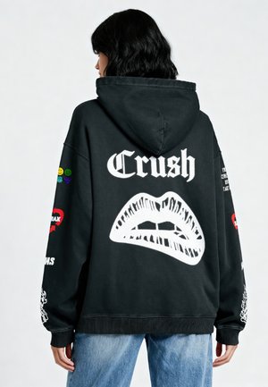 CRUSH TATTOO BACK PRINT VINTAGE - Sweat à capuche - black denim