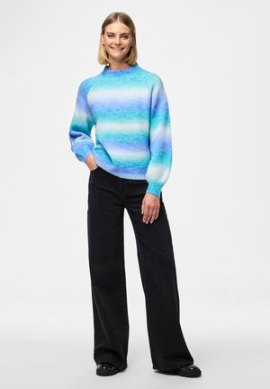 Pieces PCRAINBOW - Jersey de punto - clear blue/muilti
