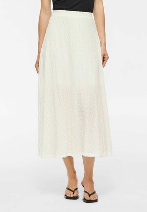 VILA MIDI SKIRT VIGARMINA HIGH WAIST - A-lõikeline seelik - snow white