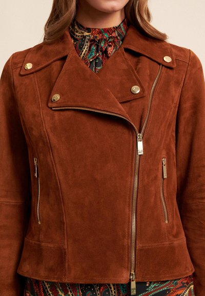 Luisa Spagnoli SACI - Usnjena jakna - terracotta