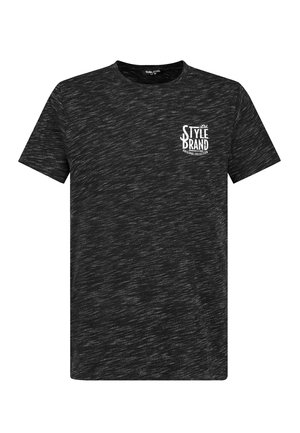 MELIERTES MIT RUNDHALS - Print T-shirt - schwarz