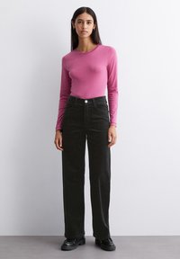 Marc O'Polo DENIM ROUNDNECK FLATLOCK - Langarmshirt - wild aster