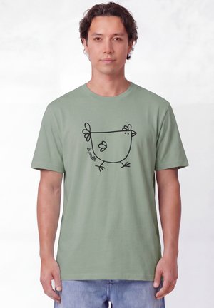 watapparel, LE POULET - DAS HUHN UNISEX - T-Shirt print - aloe