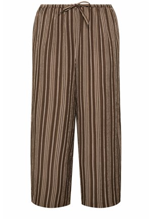 Yours Clothing, PLUS SIZE WIDE LEG TROUSERS - Broek - chocolate