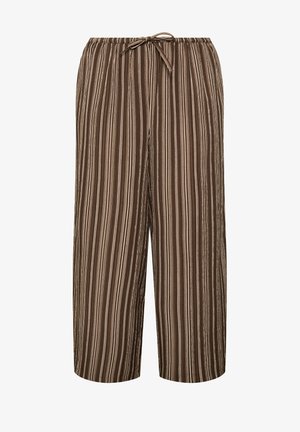 Yours Clothing, PLUS SIZE WIDE LEG TROUSERS - Stoffhose - chocolate