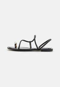 LEATHER - T-bar sandals - black