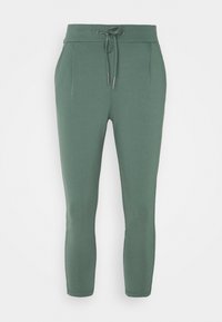 Gröna tapered joggers med elastisk midjeband och dragsko, med två sidfickor och en slät, mjuk tyger.