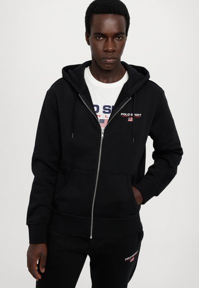 Polo Ralph Lauren POLO SPORT FLEECE FULL ZIP HOODIE - Cipzáras pulóver - black/white