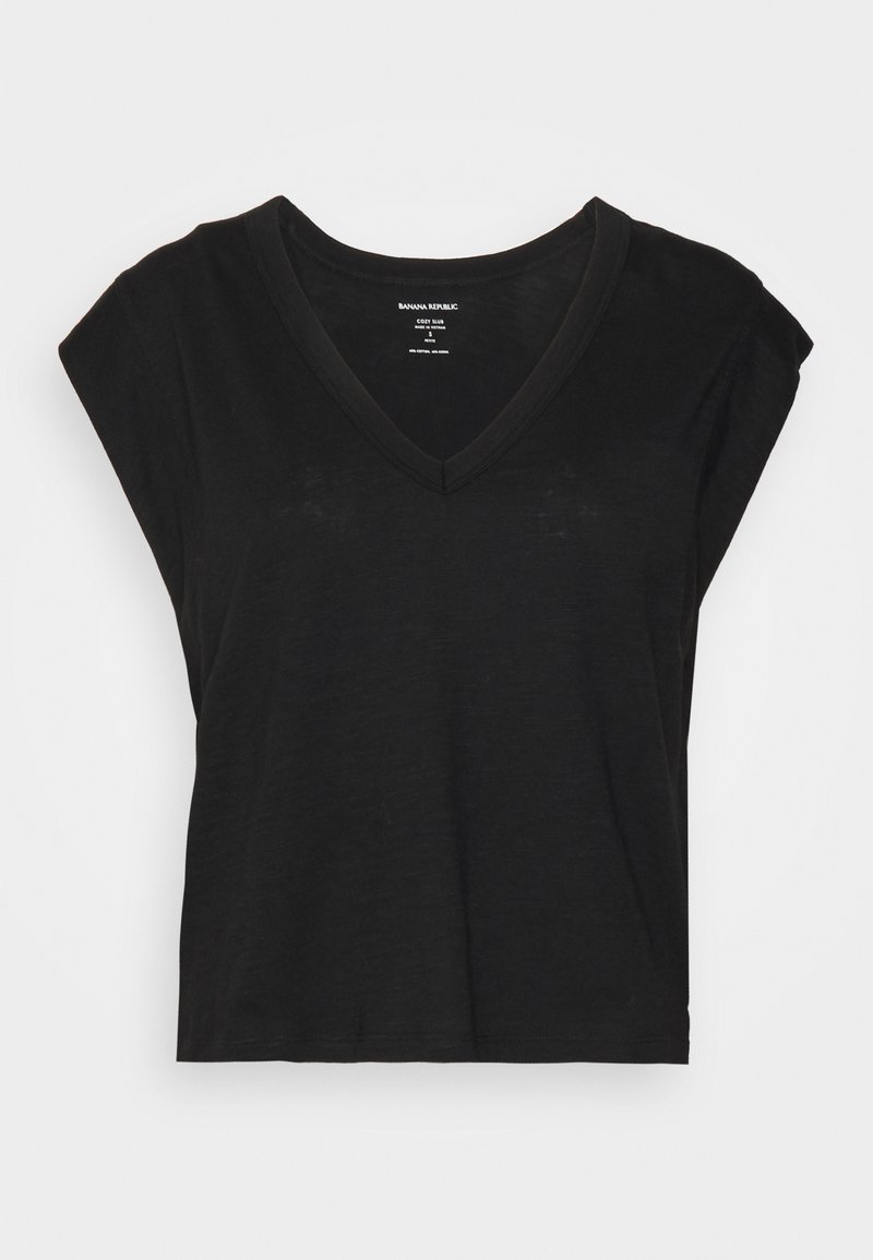 Banana Republic Petite SLUB CROPPED MUSCLE TANK Basic T shirt Black 