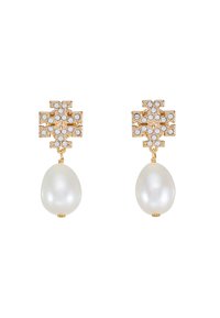 KIRA PAVE PEARL DROP EARRING - Korvakorut - gold-coloured