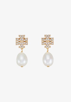 KIRA PAVE PEARL DROP EARRING - Earrings - gold-coloured