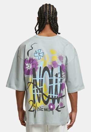 FLOWER SPLASH - Print T-shirt - grey